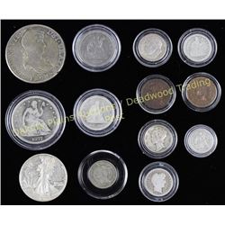 Collection of 13 miscellaneous antique coins Est. 75-150