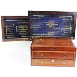 Collection of 3 coin display boxes Est. 50-75