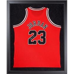 Michael Jordan Signed Bulls 32x44 Custom Framed Authentic Mitchell  Ness Jersey (UDA COA)