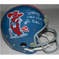 Archie Manning Signed LE Ole Miss Full Size Throwback Suspension Helmet Inscribed "CHOF 1989"  "Go R