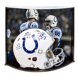 Peyton Manning  Marvin Harrison Signed LE Colts Full-Size Authentic Pro-Line Speed Helmet With (4) I