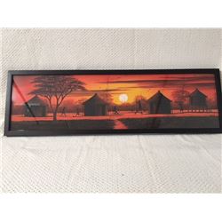 1 Large Rectangular Original Art Village