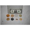 Image 1 : PIRATES OF THE CARIBBEAN COMPLETE SET OF 7 DIFFERENT SCREEN USED TREASURE COINS WITH GOLD CHAIN