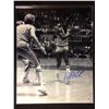 Image 1 : MAGIC JOHNSON AUTOGRAPHED 16" X 20" BLACK & WHITE PHOTO W/ PSA COA