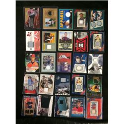 BASEBALL TRADING CARDS LOT (MEMORABILIA, GAME WORN JERSEY)