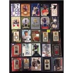 BASEBALL TRADING CARDS LOT (MEMORABILIA, GAME WORN JERSEY)