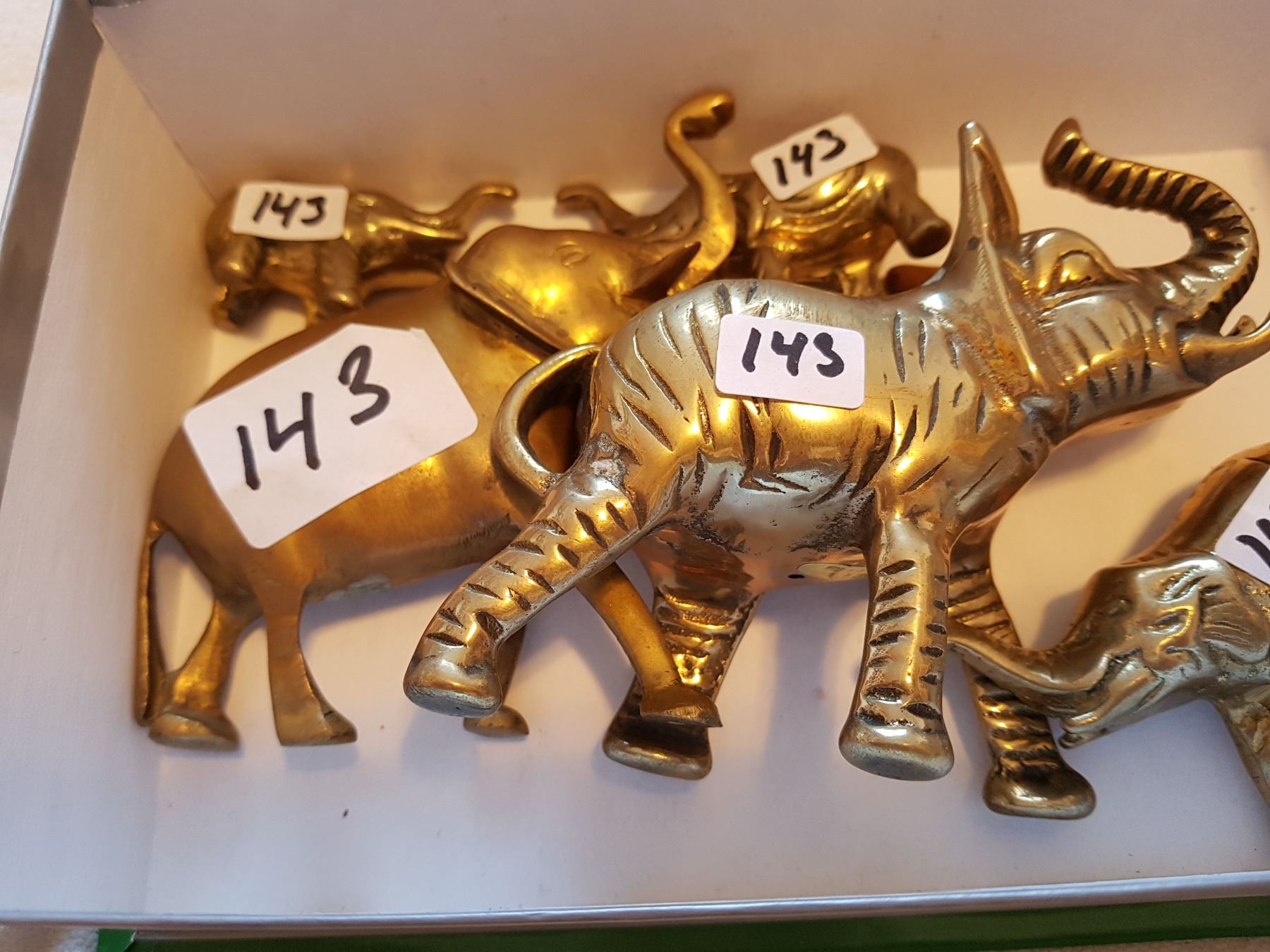 5 Brass Elephants