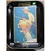 Image 1 : Boy Fishing Calendar Art Norman Rockwell 1935 Coca Cola tray