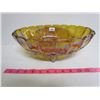 Image 1 : Carnival glass oval amber footed fruit dish approx. 15x 9