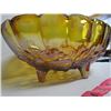 Image 2 : Carnival glass oval amber footed fruit dish approx. 15x 9