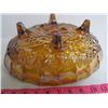 Image 5 : Carnival glass oval amber footed fruit dish approx. 15x 9