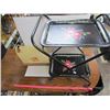 Image 5 : Black floral tea tray dbl trays on wheels + floral magazine stand
