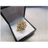 Image 2 : Gold Colored Band fashion ring with white/clear stones