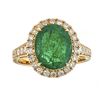 Image 1 : 3.00 ctw Emerald and Diamond Ring - 18KT Yellow Gold