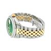 Image 4 : Rolex Mens Two Tone Green String Diamond Datejust Wristwatch