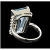 Image 3 : 9.09 ctw Aquamarine and Diamond Ring - Platinum