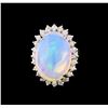 Image 2 : 10.60 ctw Opal and Diamond Ring - 14KT White Gold