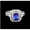 Image 2 : 14KT White Gold 1.61 ctw Tanzanite and Diamond Ring
