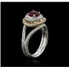 Image 3 : 18KT Two-Tone Gold 1.01 ctw Ruby and Diamond Ring