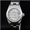 Image 1 : Rolex SS Silver Roman With Square Track Oyster Band DateJust Ladies Watch