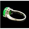 Image 3 : 3.44 ctw Jade and Diamond Ring - Platinum