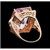 Image 3 : 32.28 ctw Kunzite and Diamond Ring - 14KT Rose Gold