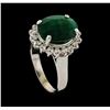 Image 4 : 4.39 ctw Emerald and Diamond Ring - 14KT White Gold