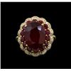 Image 2 : 14KT Yellow Gold 10.13 ctw Ruby and Diamond Ring