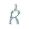 Image 1 : 10.65 ctw Blue and White Diamond Pendant - 14KT White Gold