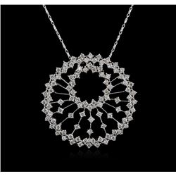 14KT White Gold 2.60 ctw Diamond Pendant With Chain