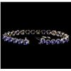 Image 3 : 14KT White Gold 9.46 ctw Tanzanite and Diamond Bracelet