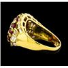 Image 3 : 2.75 ctw Ruby and Diamond Ring - 18KT Yellow Gold