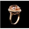 Image 4 : 10.03 ctw Morganite and Diamond Ring - 14KT Rose Gold