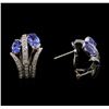 Image 2 : 14KT White Gold 2.54 ctw Tanzanite and Diamond Earrings