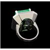 Image 3 : GIA Cert 19.14 ctw Emerald and Diamond Ring - 14KT White Gold