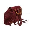 Image 3 : Gucci Purple Suede Leather Trim Drawstring Bamboo Backpack