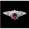 Image 2 : 0.30 ctw Ruby and Diamond Ring - Platinum