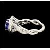 Image 3 : 1.59 ctw Tanzanite and Diamond Ring - 14KT White Gold