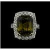 Image 2 : 12.73 ctw Alexandrite and Diamond Ring - 14KT White Gold