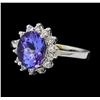 Image 1 : 2.42 ctw Tanzanite and Diamond Ring - 14KT White Gold