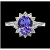 Image 2 : 2.42 ctw Tanzanite and Diamond Ring - 14KT White Gold