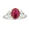 Image 1 : 1.76 ctw Ruby and Diamond Ring - 18KT White and Yellow Gold