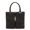 Image 1 : Gucci Black Monogram Canvas Leather Square Jackie Handbag