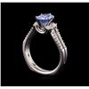 Image 4 : 1.46 ctw Sapphire and Diamond Ring - 18KT White Gold
