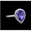 Image 1 : 3.02 ctw Tanzanite and Diamond Ring - 14KT White Gold