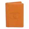 Image 1 : Chanel Orange Caviar Leather CC Logo Small Bifold Cardholder Wallet