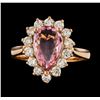 Image 2 : 1.32 ctw Pink Tourmaline and Diamond Ring - 14KT Rose Gold