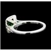 Image 3 : 1.23 ctw Helenite and Diamond Ring - Platinum