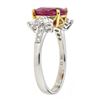 Image 2 : 2.34 ctw Ruby and Diamond Ring - 18KT White and Yellow Gold