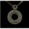 Image 1 : Pave Crystal Open Circle Pendant - Gold Plated